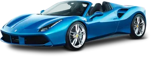 Blue Ferrari Sports Car Profile PNG Image