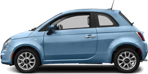 Blue Fiat500 Side View PNG Image