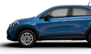 Blue Fiat500 X Side View PNG Image