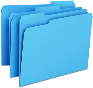 Blue File Folders Stacked PNG Image