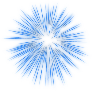 Blue Firework Burst Against Black Sky PNG Image