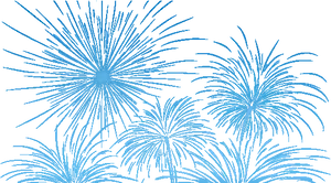 Blue Fireworks Display PNG Image