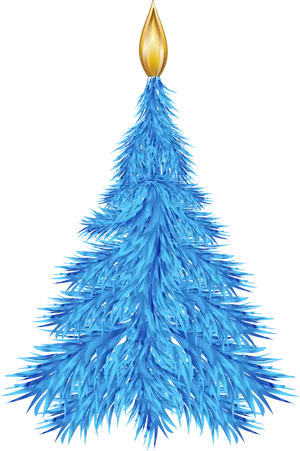 Blue Flame Christmas Tree PNG Image