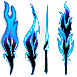 Blue Flames Decoration Png Uvo PNG Image