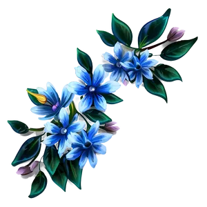 Blue Floral Corner Border Png Xrh PNG Image