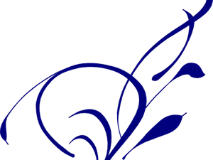 Blue Floral Design Corner Border PNG Image