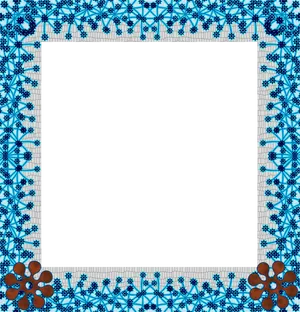 Blue Floral Frame Design PNG Image