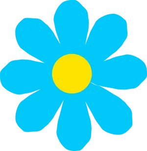 Blue Flower Simple Illustration PNG Image