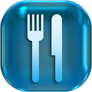 Blue Food App Icon PNG Image