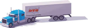 Blue Food Transport Truck PNG Image