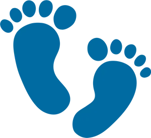 Blue Footprint Graphic PNG Image