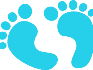 Blue Footprint Graphic PNG Image