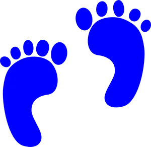 Blue Footprint Graphic PNG Image