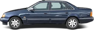 Blue Ford Scorpio Side View PNG Image