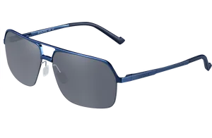 Blue Frame Sunglasses Isolatedon Black PNG Image