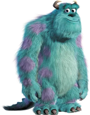 Blue_ Furry_ Monster_ Animation_ Character PNG Image