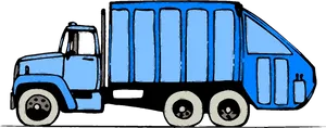 Blue Garbage Truck Illustration PNG Image