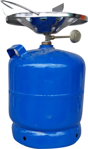 Blue Gas Cylinderwith Stove Top PNG Image