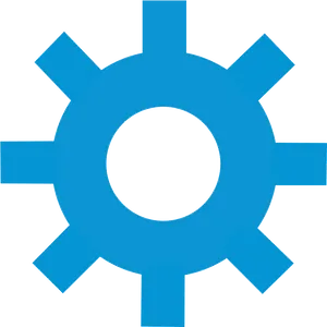 Blue Gear Setting Icon PNG Image