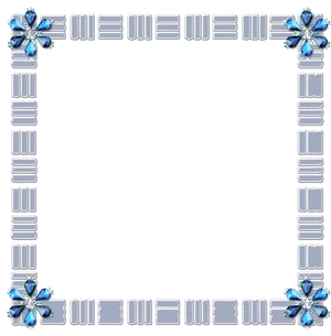 Blue Gemstone Decorative Photo Frame PNG Image