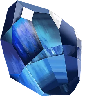 Blue Gemstone Facets Graphic PNG Image