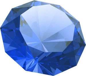 Blue Gemstone Facets3 D Render PNG Image