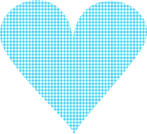 Blue Gingham Heart Transparent Background PNG Image