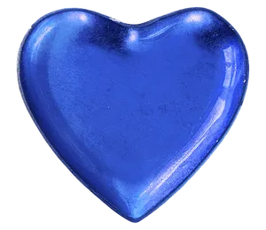 Blue Glass Heart Shaped Object PNG Image