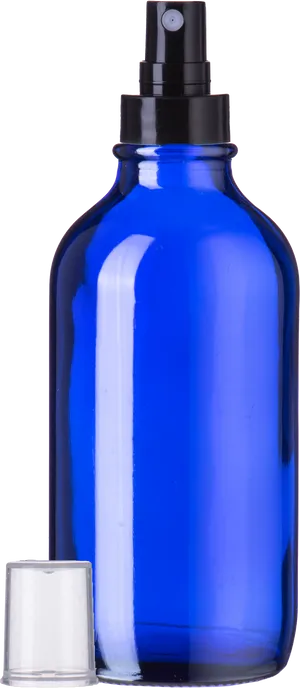 Blue Glass Spray Bottle PNG Image