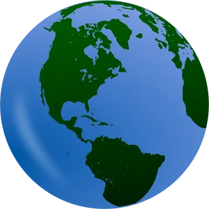 Blue Globe Western Hemisphere Clipart PNG Image