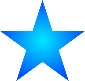 Blue Gradient Star Graphic PNG Image