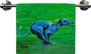 Blue Greyhoundin Motion Artwork PNG Image