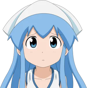 Blue Haired Anime Girl Expression PNG Image