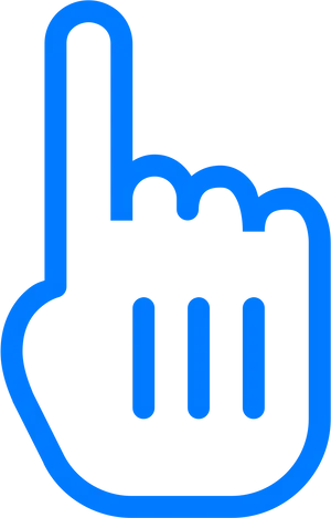 Blue Hand Cursor Icon PNG Image