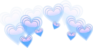 Blue Heart Emojis Fading Effect PNG Image