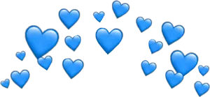 Blue Heart Emojison Black Background PNG Image