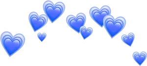 Blue Hearts Black Background PNG Image