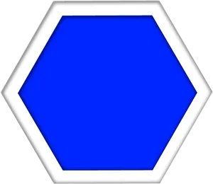 Blue Hexagon White Border PNG Image