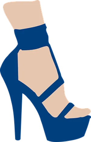 Blue High Heel Graphic PNG Image