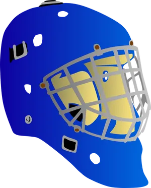 Blue Hockey Helmet With Cage PNG Image