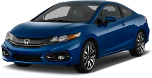 Blue Honda Civic Coupe Side View PNG Image