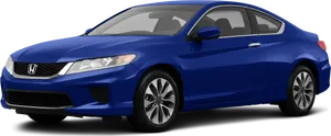 Blue Honda Civic Coupe Side View PNG Image