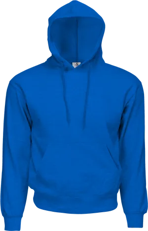 Blue Hoodie Plain Front View PNG Image