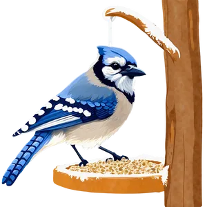 Blue Jay On Bird Feeder Png 06262024 PNG Image