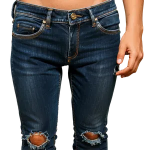 Blue Jeans Knee Holes Png Dwa19 PNG Image