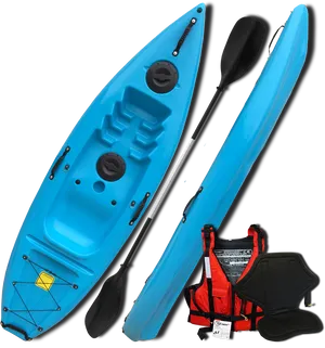 Blue Kayakand Gear Set PNG