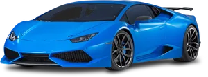 Blue Lamborghini Huracan Evo Side View PNG Image