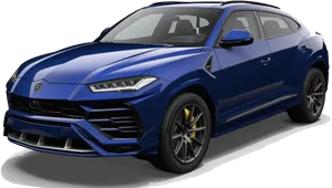 Blue Lamborghini Urus S U V PNG Image