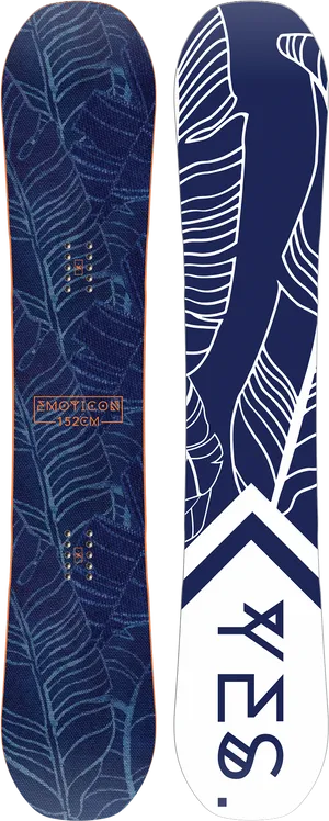 Blue Leaf Design Snowboard152cm PNG Image