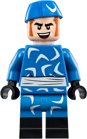 Blue Lego Figure Boomerang Pattern PNG Image